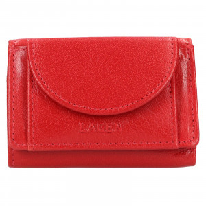 Dámská kožená slim peněženka Lagen Ariela - červená