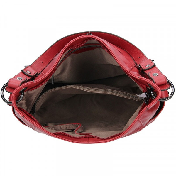 Dámská kožená kabelka Hexagona Elena - červená