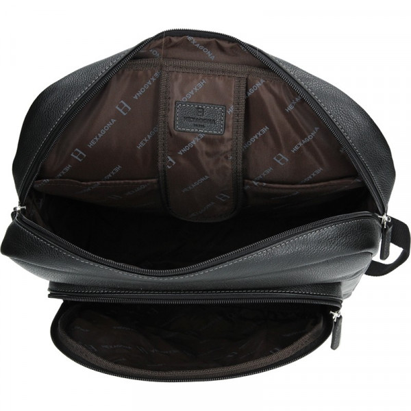 Pánský kožený batoh Hexagona Taurus - černá