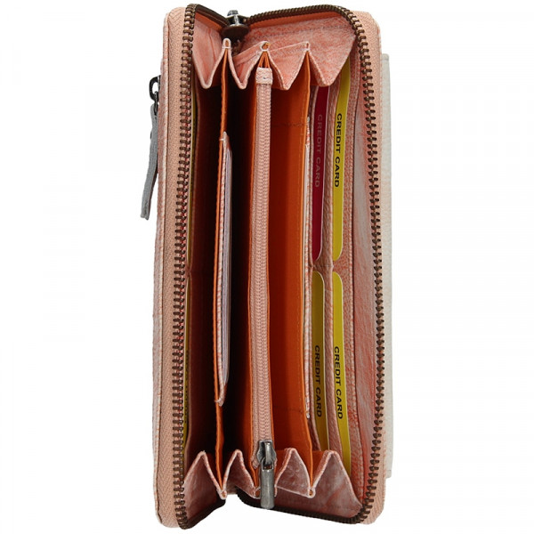 Dámská kožená peněženka Lagen Maria - růžovo-béžová