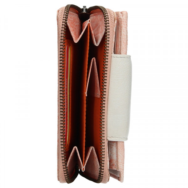 Dámská kožená peněženka Lagen Agáta - oranžovo-béžová