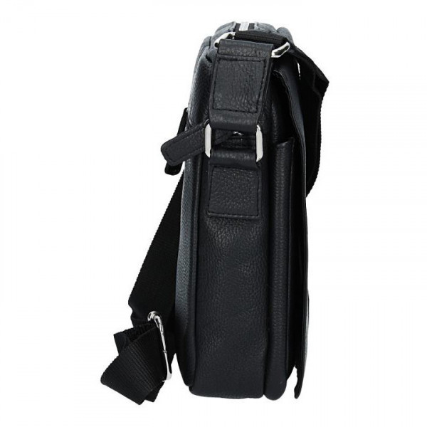Pánská kožená taška přes rameno Lagen Paull - černá