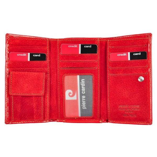 Dámská kožená peněženka Pierre Cardin Silva - červená