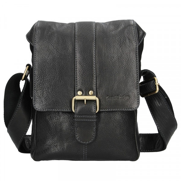 Pánská kožená taška přes rameno SendiDesign Pier - černá