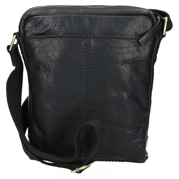 Pánská kožená taška přes rameno Lagen 20672 - černá