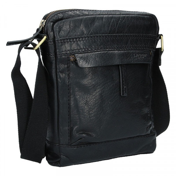 Pánská kožená taška přes rameno Lagen 20672 - černá
