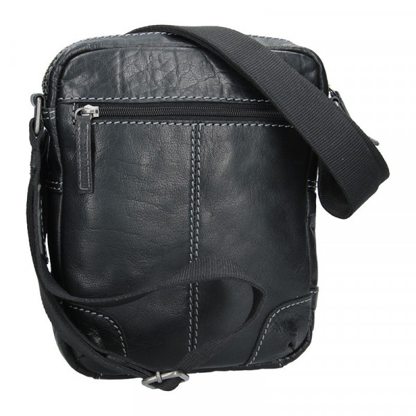 Pánská kožená taška přes rameno Lagen Armareto - černá