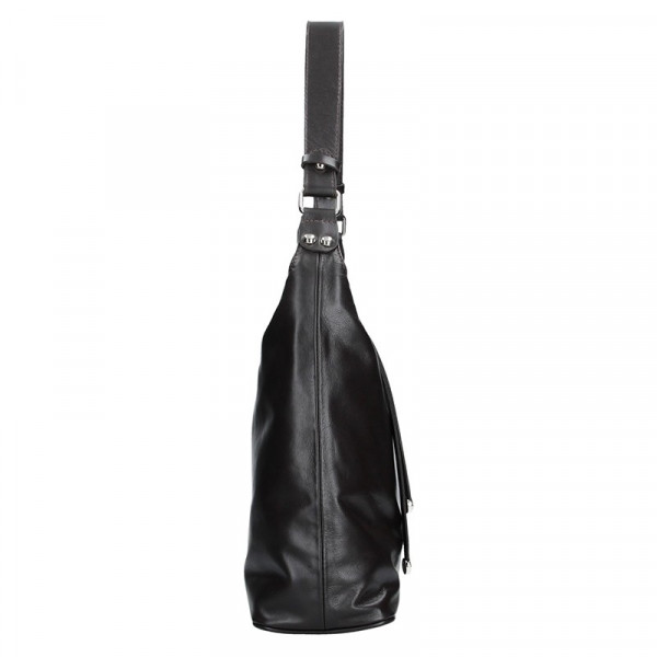 Dámská kožená kabelka Facebag Fionna glassy - tmavě hnědá