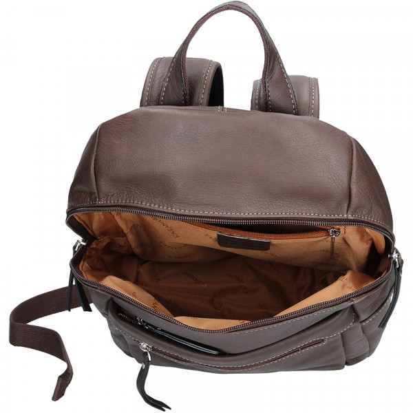 Dámský kožený batoh Katana 81505 - tmavě hnedá