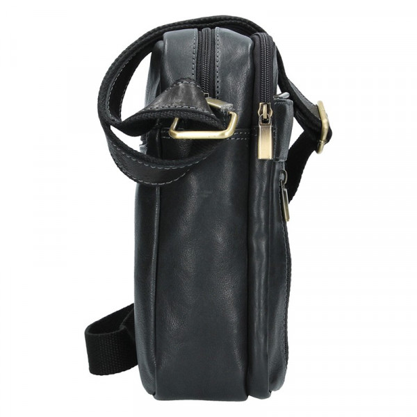 Panská kožená taška přes rameno SendiDesign Gidon - černá