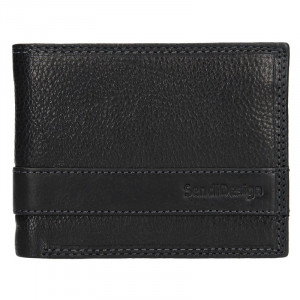 Panská kožená slim peněženka SendiDesign Rafael - černá