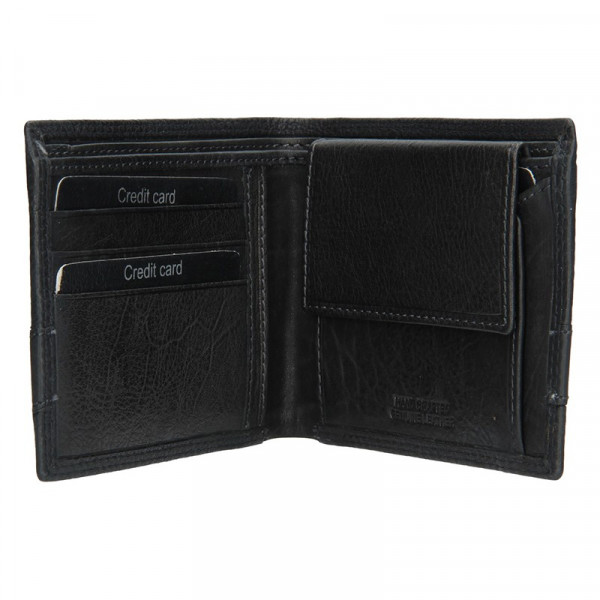 Panská kožená slim peněženka SendiDesign Rafael - černá