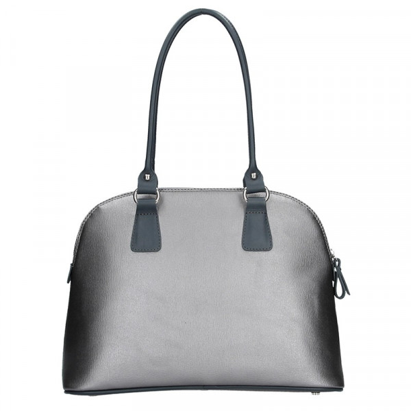 Dámská kožená kabelka Facebag Antonela - stříbrná