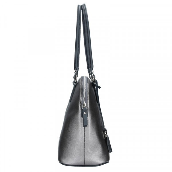 Dámská kožená kabelka Facebag Antonela - stříbrná