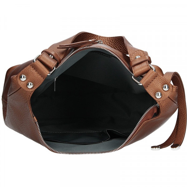 Dámská kožená kabelka Facebag Fionna glassy - hnědá