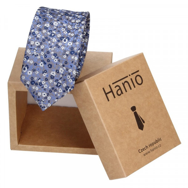 Pánská hedvábná kravata Hanio Owen - modrá