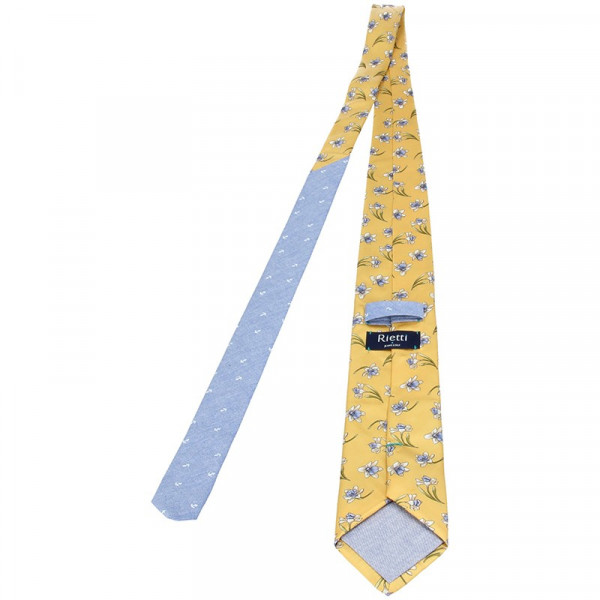 Pánská hedvábná kravata Rietti Ryan - žlutá