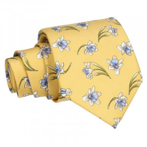 Pánská hedvábná kravata Hanio Ryan - žlutá
