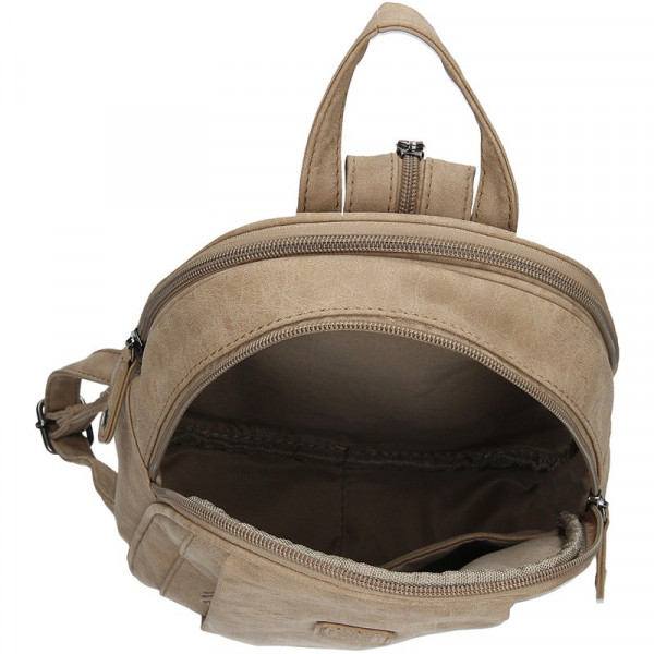 Moderní ekokožený dámský batoh Enrico Benetti 66169 - taupe