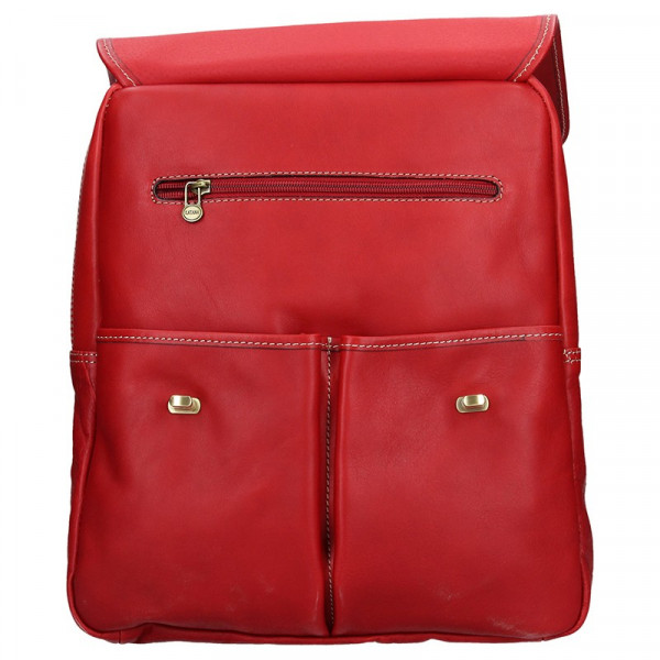 Elegantní dámský kožený batoh Katana Petra - červená