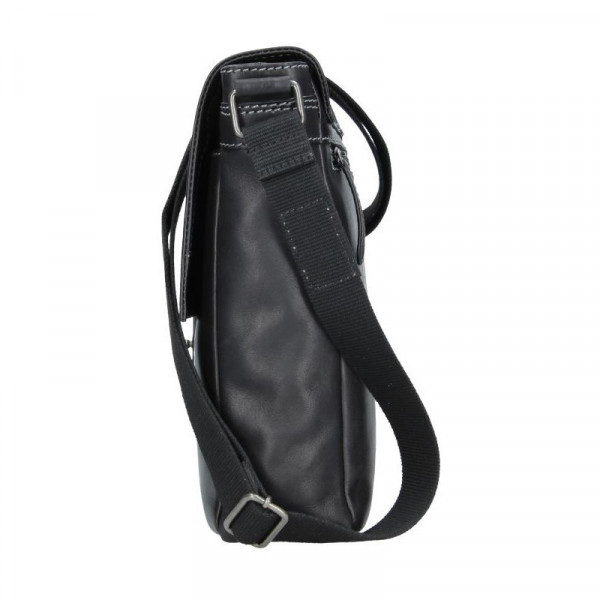 Unisex kožená taška přes rameno Lagen Apolon - černá