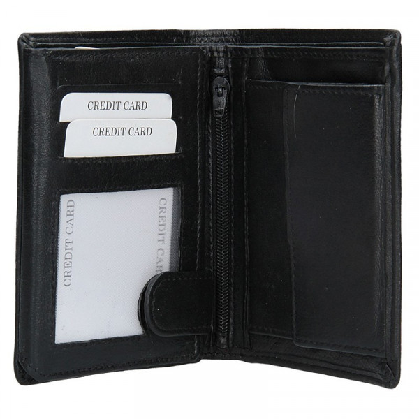 Pánská kožená peněženka Always Wild Ernest - černo-šedá