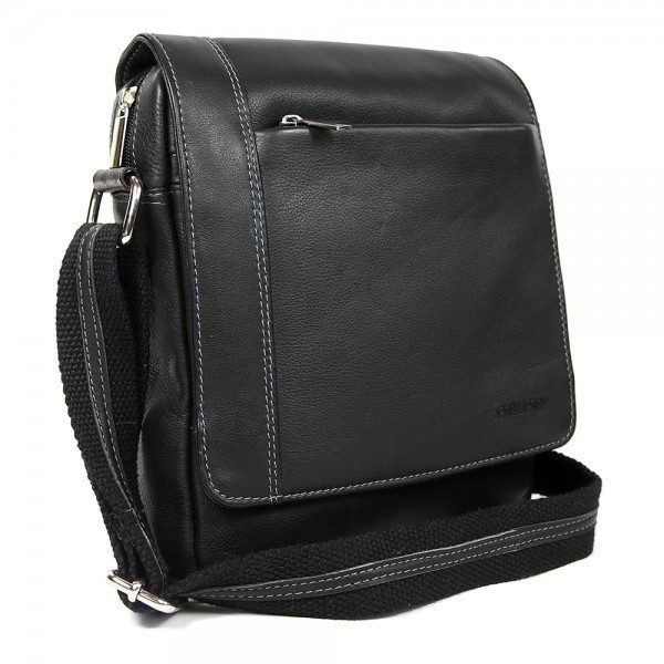 Pánská kožená taška přes rameno SendiDesign IG701 - černá