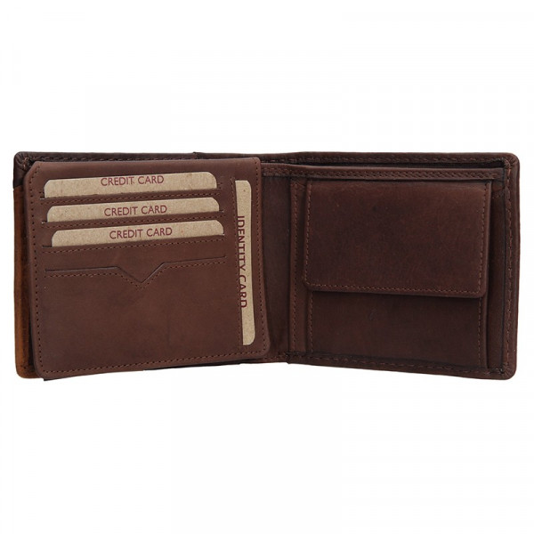 Pánská kožená peněženka Lagen Livren - hnědá