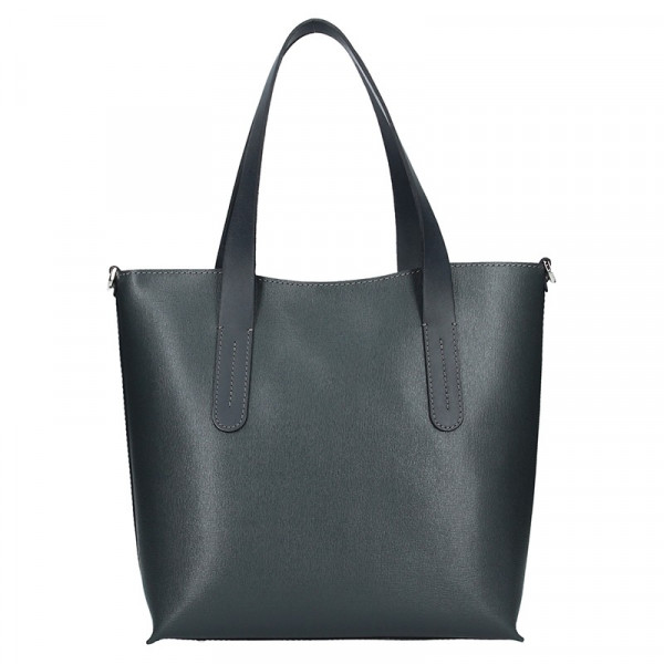 Dámská kožená kabelka Facebag Nina - tmavě šedá