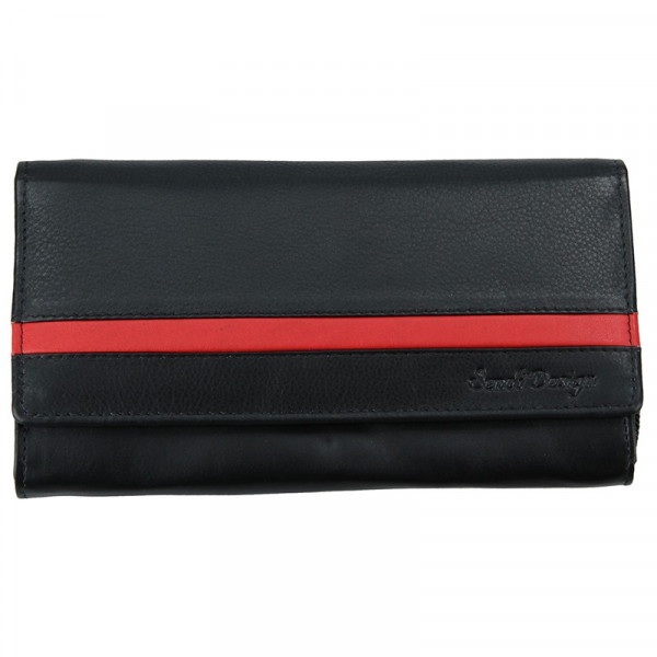Dámská kožená peněženka SendiDesign Evron - černo-červená