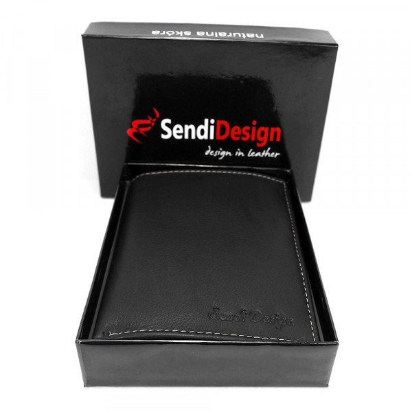 Pánská kožená peněženka SendiDesign Deren - černá