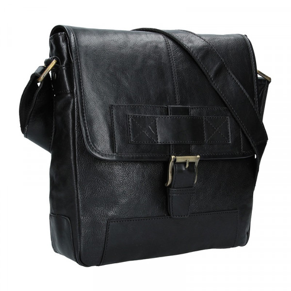 Pánská kožená taška přes rameno Lagen Pascal - černá
