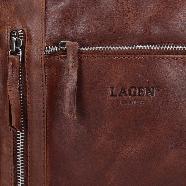 Pánská kožená taška přes rameno Lagen Rudolf - hnědá