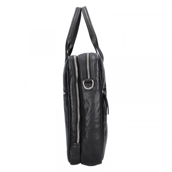 Pánská kožená business taška Lagen Porte - černá