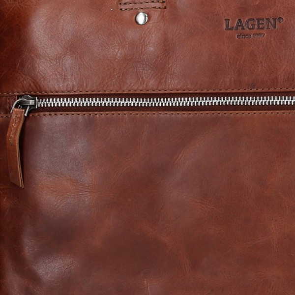 Pánská kožená business taška Lagen Porte - hnědá