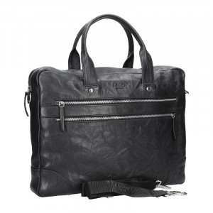 Pánská kožená business taška Lagen Edgar - černá