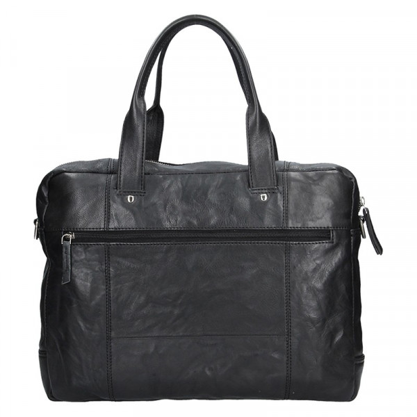 Pánská kožená business taška Lagen Derick - černá