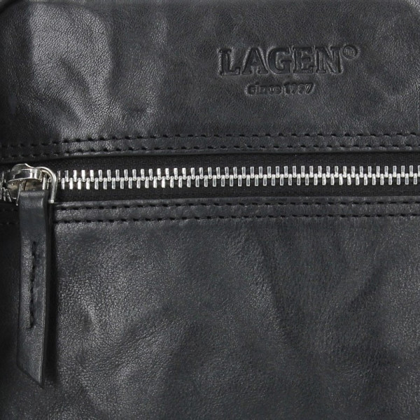 Pánská kožená taška přes rameno Lagen Moet - černá