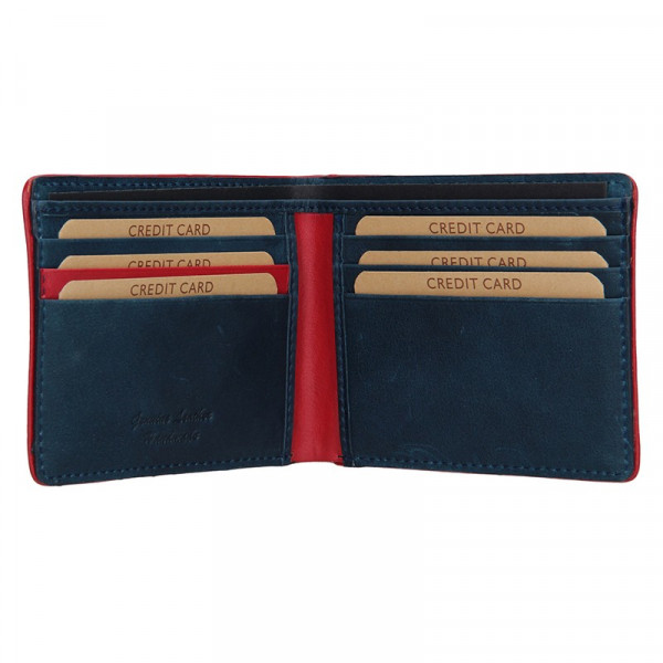 Pánská kožená slim peněženka Lagen Kieran - modrá