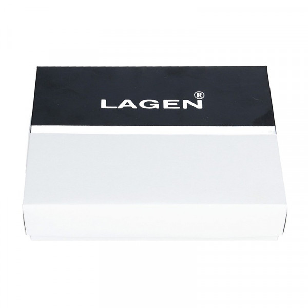 Pánská kožená slim peněženka Lagen Kieran - modrá