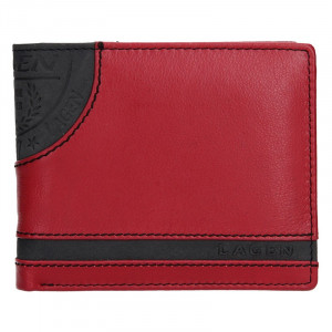Pánská kožená peněženka Lagen Will - černo-béžová