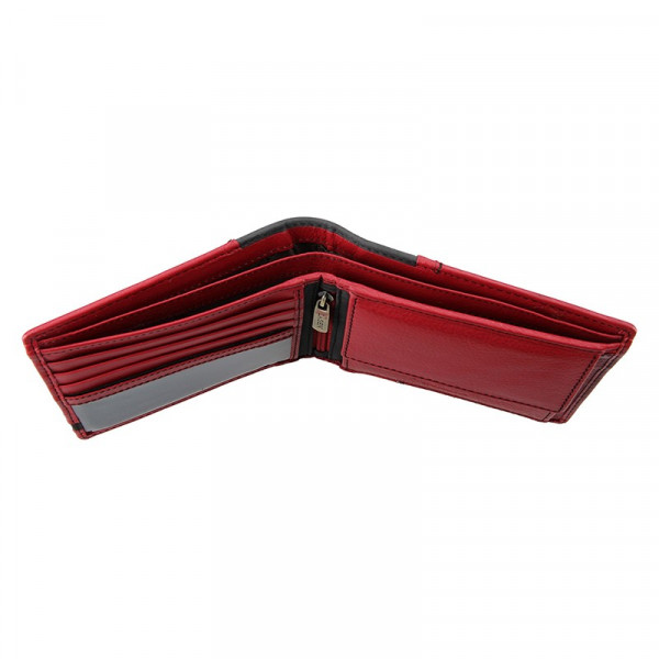 Pánská kožená peněženka Lagen Elliot - černo-červená