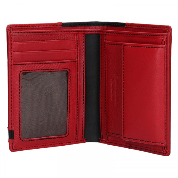 Pánská kožená peněženka Lagen Brandon - černo-červená