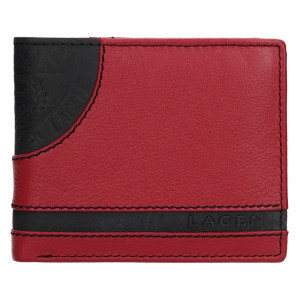 Pánská kožená slim peněženka Lagen Rhys - černo-červená