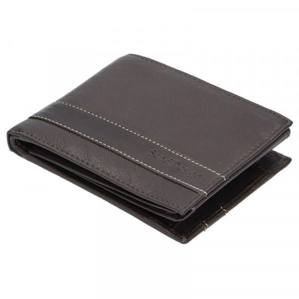 Panská kožená peněženka SendiDesign 48 - hnědá