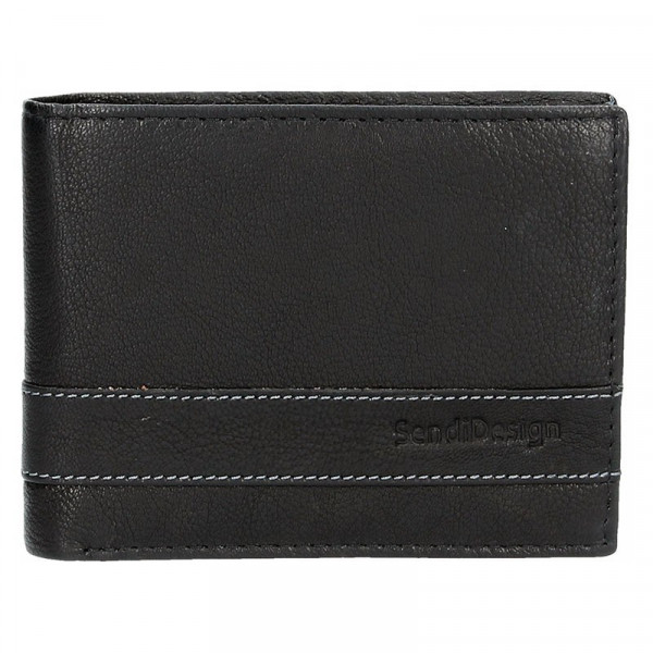 Pánská kožená peněženka SendiDesign 48 - černá