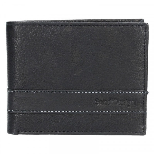 Pánská kožená peněženka SendiDesign 45 - černá