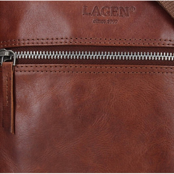 Pánská kožená taška přes rameno Lagen Moet - hnědá