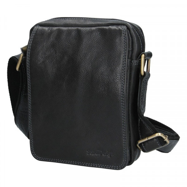 Pánská kožená taška přes rameno SendiDesign CT006 - černá
