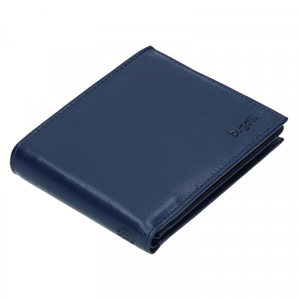 Pánská kožená peněženka Bugatti Sempre - modrá